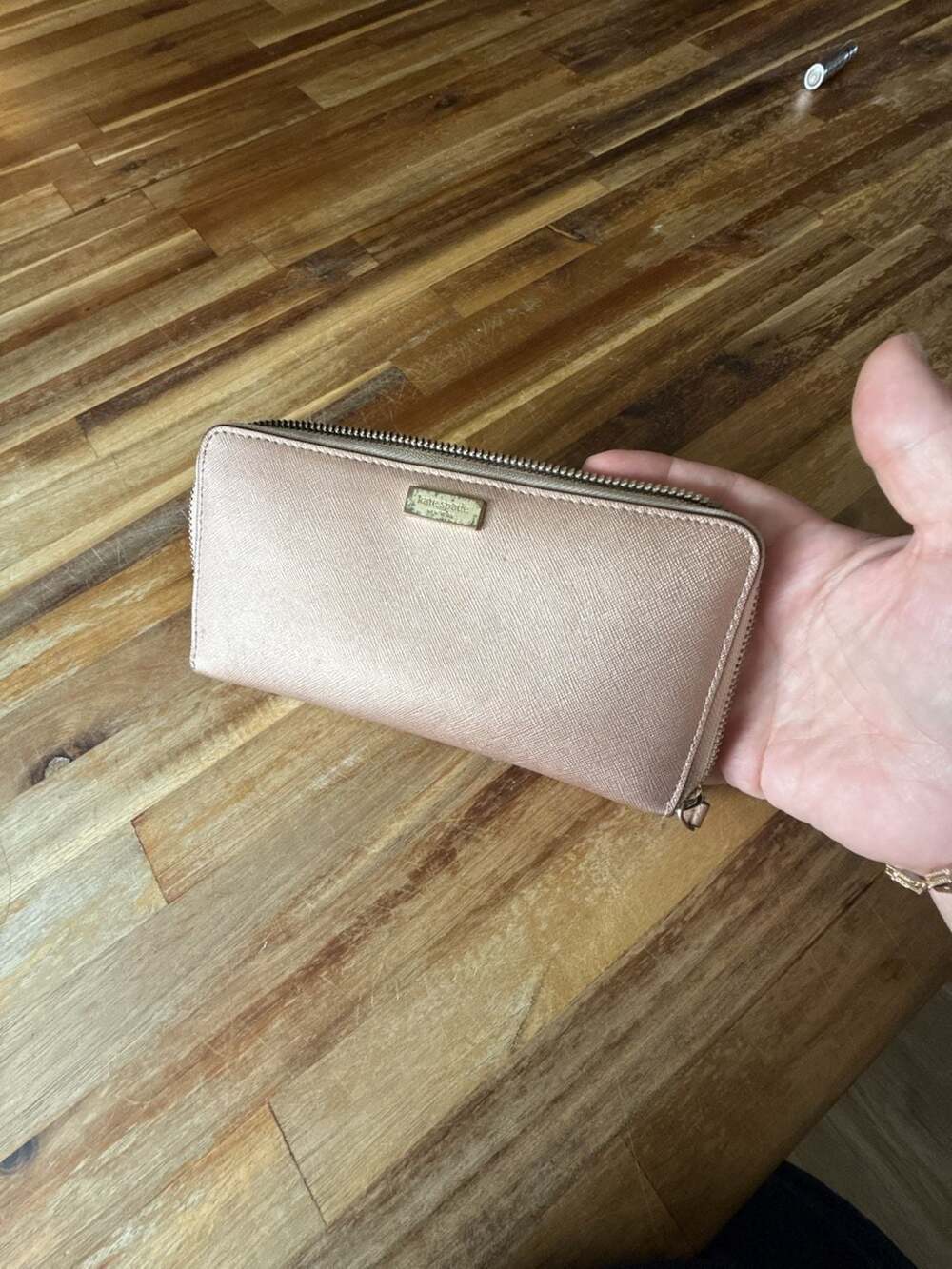 Kate Spade Newbury Lane Neda Rose Gold Saffiano Leather Wallet